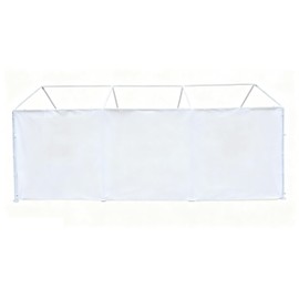 Rutile 10x20 Carport Replacement Sidewall, 180G PE Waterproof & UV Protected Sidewall Cover (White, Sidewall Panel w/o Mesh Windows)