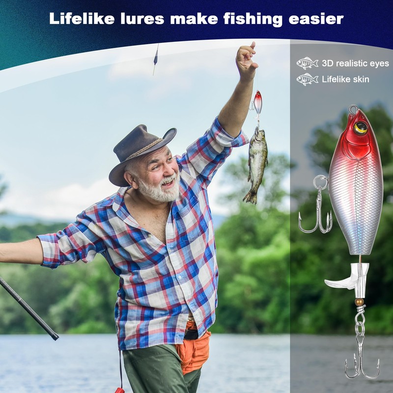 Huiguli 5 Stück Hecht Köder Set, Kunstköder Wobbler Swimbait lebensecht