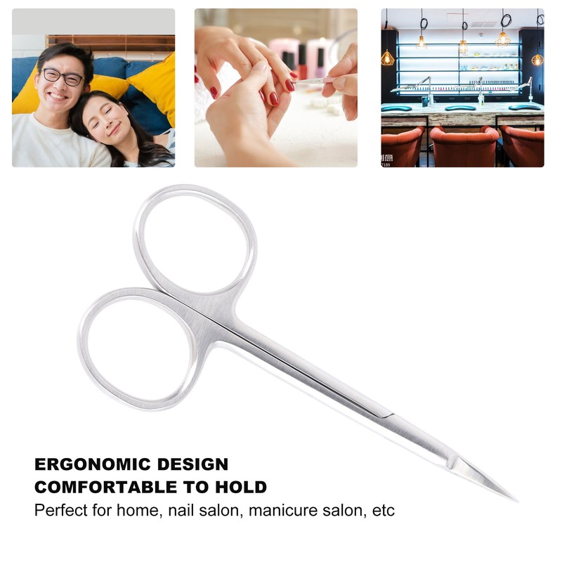 Professional Precise Pointed Tip Cuticle Scissors Stainless Steel Curved Blade