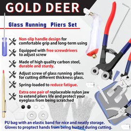 GOLD DEER Glass Mosaic Cutter Kits Heavy Duty Mosaic Wheeled Glass Nippers Wheeled Glass Tile Nipper Running Plier Breaking Grozer Plier Mosaic Tile Cutter Mosaic Tools for Craft Glass Cutting
