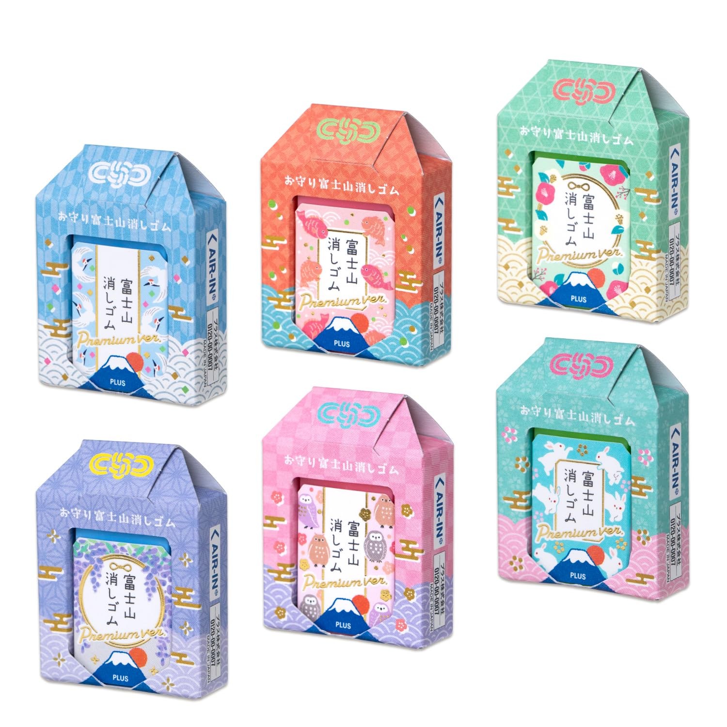 Plus ER-100AIFP 36-519 x 6 Airin Mt. Fuji Eraser, Set of 6