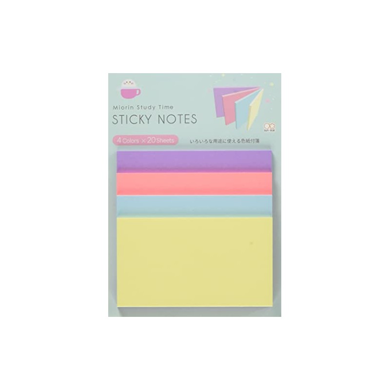 Sunstar Stationery S2834677 Sticky Notes Miori Study Time B Pattern