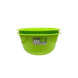 Reusable ECO Unbreakable Colourful Plastic Bowls Set-of-2 - Shatterproof - 100% Food Safe - Perfect for Camping, Indoors, Outdoors, and picnics (Large 3500ml) (Green)
