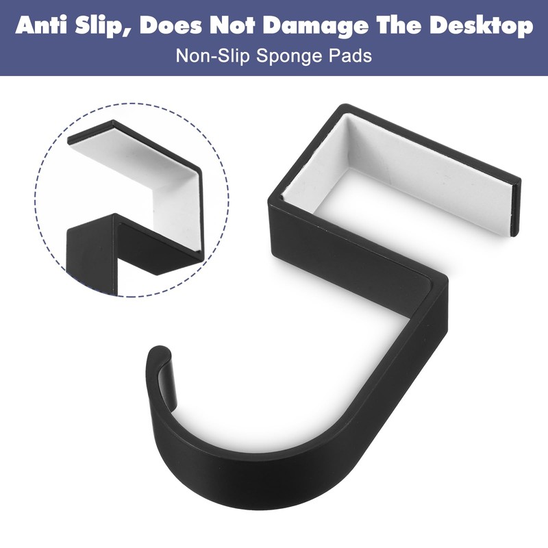 3PCS Black Purse Hook for Table - Heavy Duty Purse