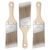Mister Rui 3-Pack 2 Inch Angled Paint Brushes, Short Handle