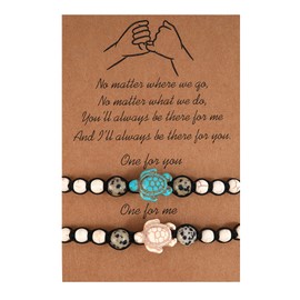 2 Pcs Turtle Bracelets for Women Best Friend Bracelets for 2 Turquoise Turtle Bead Bracelet BFF Bracelets Friendship Bracelet Long Distance Friendship Gifts for Friends