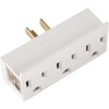 Leviton 15 Amp, 125 Volt, Triple Outlet Adapter, 697-W, White
