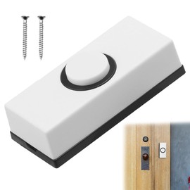 iwiio Wired Door Bell Push, Universal Wired Doorbell, White Doorbell Wired, Traditional Door Bell, Wall Mounted Doorbell Switch Garage Doorbell Button, Easy Installation, 55 * 24 * 14mm