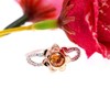 Uloveido 14K Rose Gold Plated Flower Ring Two Tones Infinity