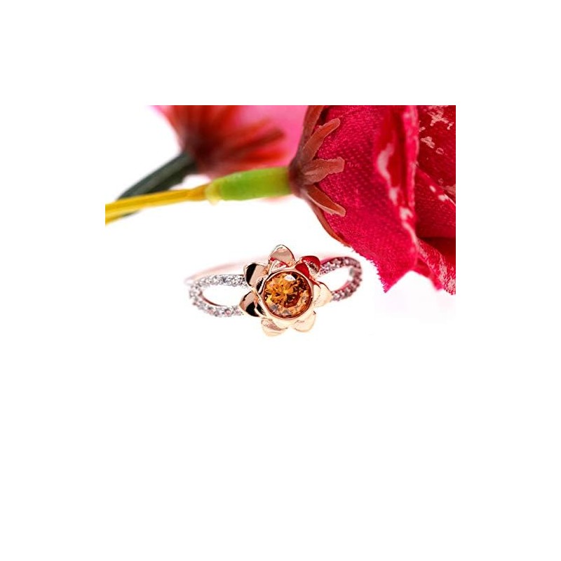 Uloveido 14K Rose Gold Plated Flower Ring Two Tones Infinity