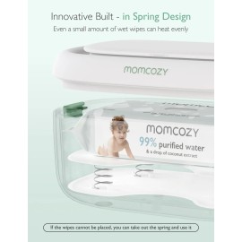 Momcozy Calentador de Toallitas Húmedas con Diseño de Resorte, Dispensador de Toallitas de Gran Capacidad, Calentamiento Rápido y Uniforme, Luz Nocturna, WW01