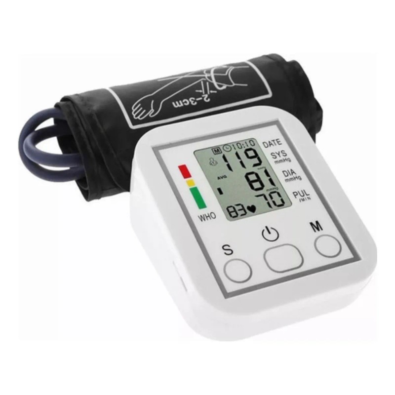 Baumanómetro Digital De Brazo Medidor Presión Arterial Pulso Color Blanco