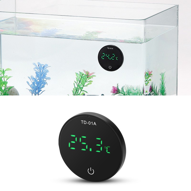 Aquarium Digital Thermometer Accurate LED Display Touch Screen USB Rechargeable