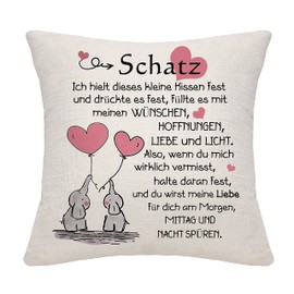 Bommex Geschenk für sie Kissenbezug für Süßes Herz Freundin Frau Geschenk für Schatz Schatz Kissenbezug Valentinstagsgeschenk Jubiläumsgeschenk Geburtstagsgeschenk (Schatz)