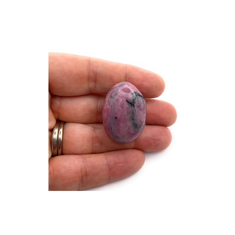 Rhodonite A- Grade Large Crystal Tumbled Stone, 3-3.5 cm -