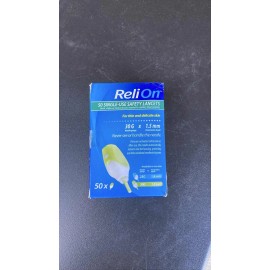 ReliOn Safety Lancets 50 Single Use 30G x 1.5mm For Thin Delicate Skin
