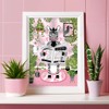 Parmaro Zebra on Toilet Print, Zebra Reading Newspaper Bathroom Print,