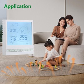 Wengart Digital Thermostat WG905,Programmable Thermostat with Humidity Display,Precise Temperature Control,Suitable For Heating Systems,White