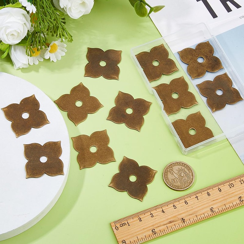 SUPERFINDINGS 12Pcs Brass Backplate Washers Hardware Metal Closet Cabinet Knob