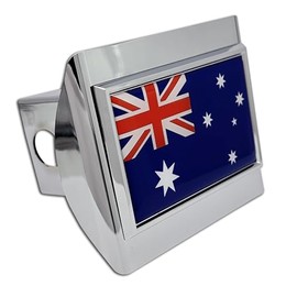 Elektroplate Australian Blue Ensign Flag Union Jack All Metal Chrome Hitch Cover for Trucks and SUVs | Fits Standard 2" Trailer Hitch Receivers | Premium Weatherproof