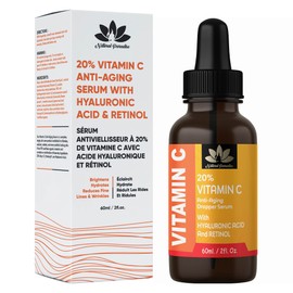 Natural Paradise 20% Vitamin C Face Serum - Aloe Vera Facial Serum With Hyaluronic Acid, Aloe Vera, & Green Tea, Facial Serum for Dark Spots, Vitamin C Serum For Face, Skin Clearing - Made In Canada - 60 mL