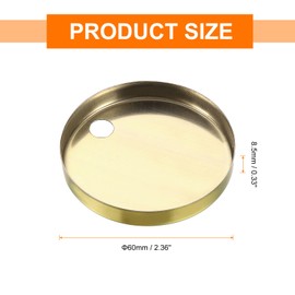 sourcing map 4Pcs Toilet Seat Hinge Cover, 60mm Stainless Steel Toilet Pan Top Fixing Decorative Covers, Toilet Seat Hinge Fixings Covers Toilet Hardware, Gold