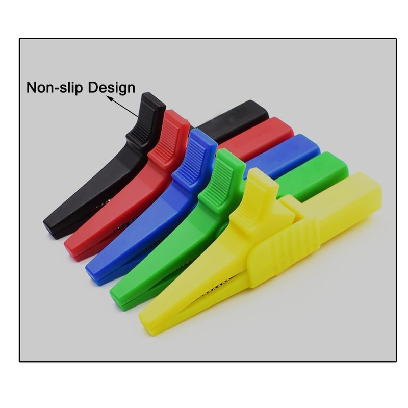 TopHomer 5 Colors Optional Alligator Clips Crocodile Clamps with Insulating