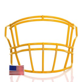 Green Gridiron - SF-2EG-II for Riddell SpeedFlex + Chrome US Flag Helmet Decal (Green Bay Gold)