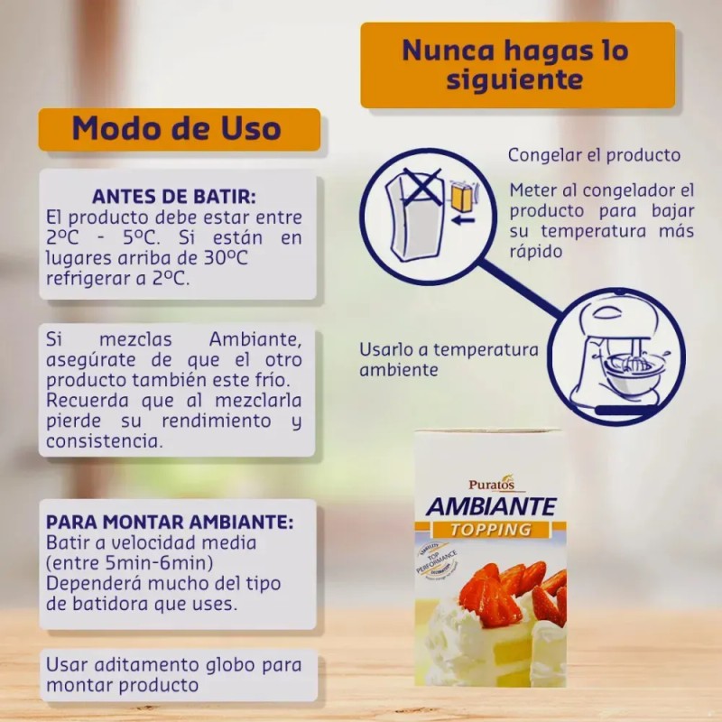 Crema para Batir Ambiante Puratos 1lt