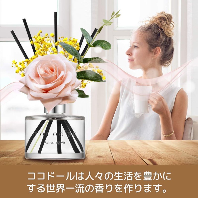Cocodor Rose Flower Reed Diffuser/Lovely Peony/6.7oz(200ml)/1 Pack/Reed Diffuser, Reed Diffuser