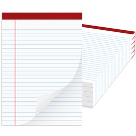 Nichela Note Pads 5x8 Inch 6 Pack of Small Legal Pads 25 Lines Notepads 30 Sheets Each Legal Writing Pads 80gsm Thick Paper Perfect for School, Work, and Home - Red Border Design