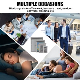 4 Pack Faraday Bags - PSLER Faraday Cages for Phones & Tablets & Car Keys, EMP Protection Anti-Radiation Auantum Shield EMP Bags Faraday, Fireproof Fireproof RFID Signal Blocker Bag (Black)