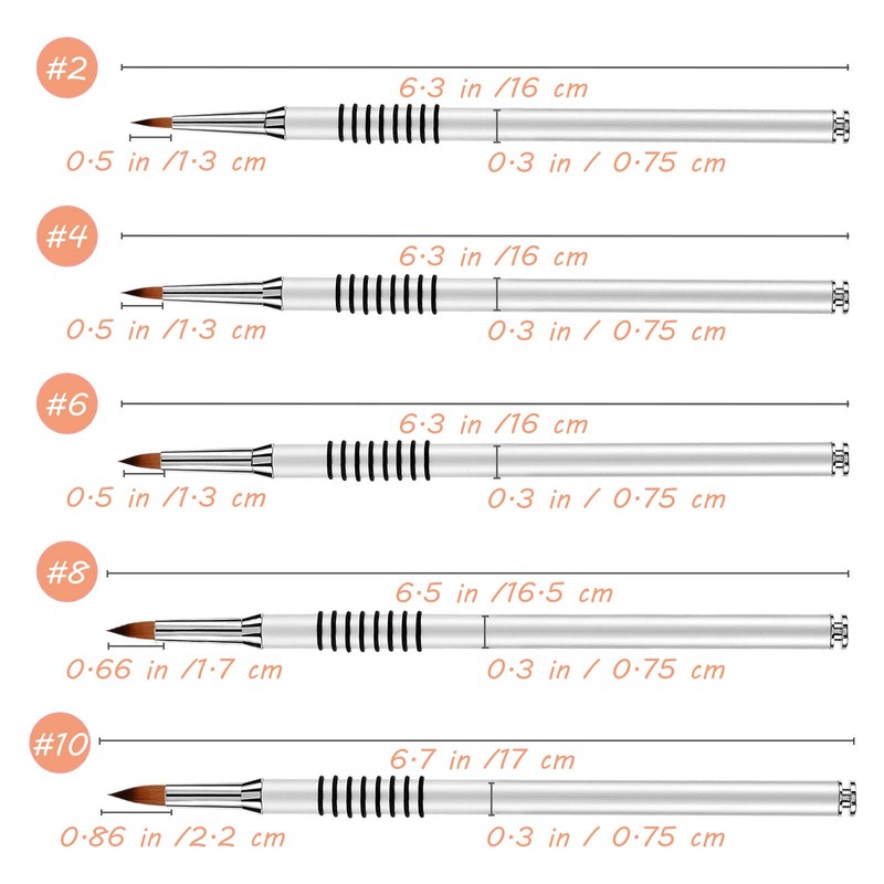 Accmor 3D Nail Art Brush for Acrylic Powder, Kolinsky Acrylic