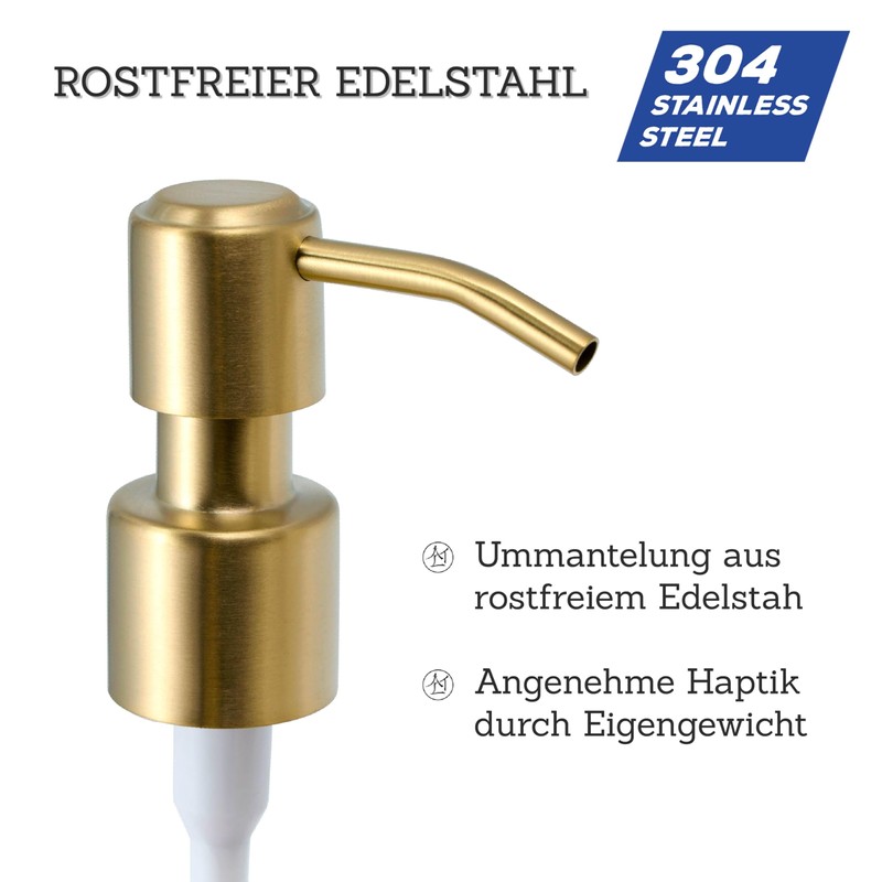ALTGLAS Roma Soap Dispenser Pump Head - Double Pack Stainless