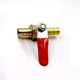 SUPERTOOL Faucet Connector 10MM Brass Ball Valve Barbed Shut Off Valve Hose Pipe Joiner for Air Gas Water Fuel (2PCS)