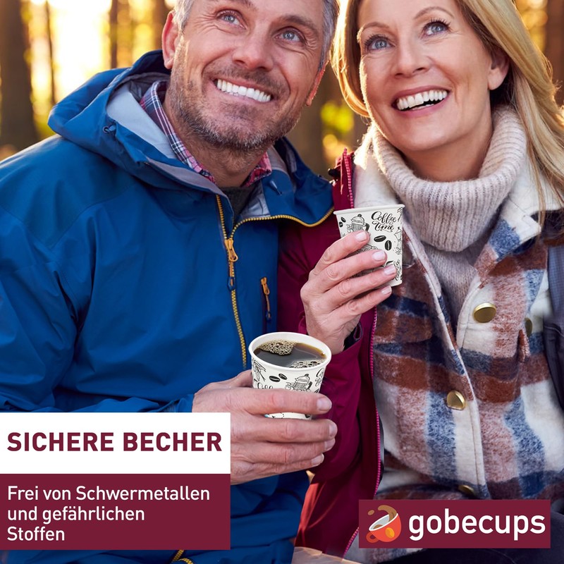 gobecups 100 White Paper Cups 200 ml / 7 oz