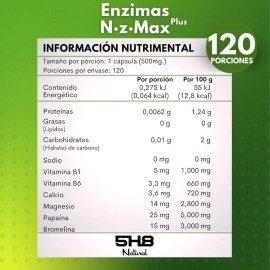 5h8 Nz Max 120 Capsulas Enzimas Digestiva Salud Digestivas