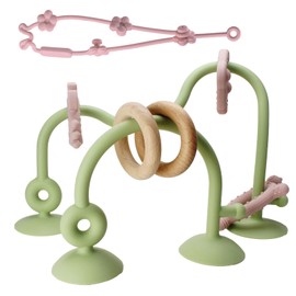 Baby Silicone Teether Sensory Toys: High Chair Suction Cup Toys, Teething Relief Tactile Developmental Toys for Babies, Baby Einstein Activity Toys for Table, Airplane Travel, 0-6 6-12 Months