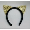 Jhats Cat Ears Headband Gold Glitter Filigree