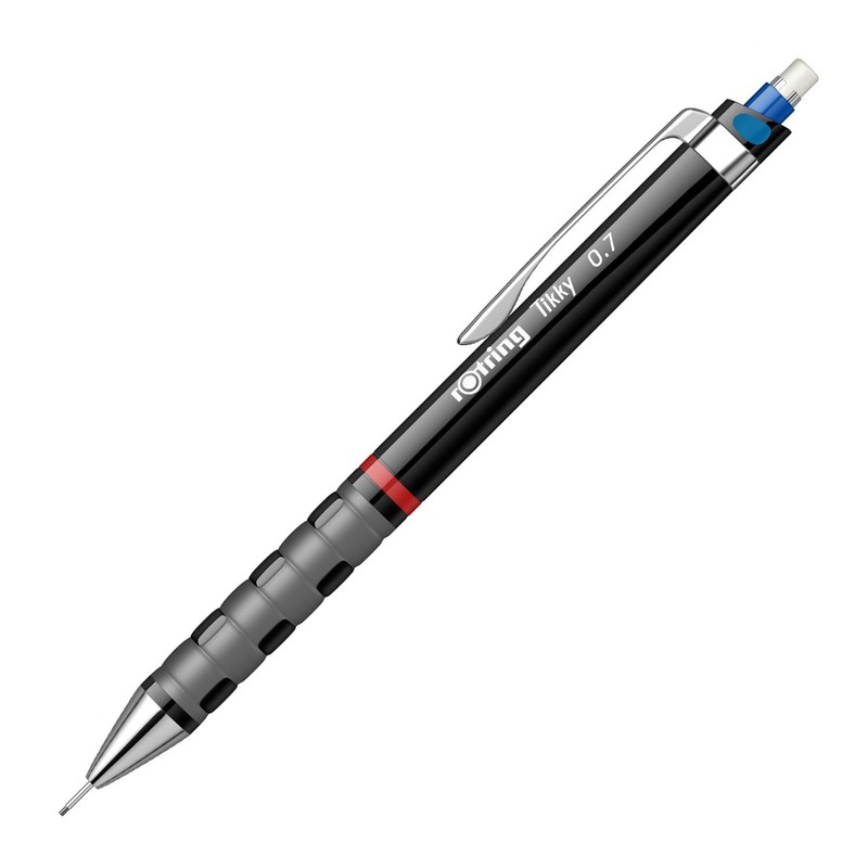 Rotring 1904696 Tikky Colour-Coded Mechanical Pencil - 0.70 mm, Black