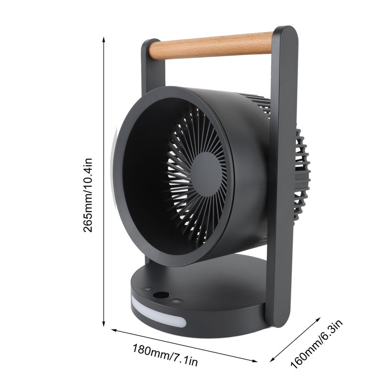 USB Desk Fan with Night Light 5 Speeds Quiet Portable