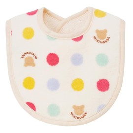 Miki House 40-2915-494 Bib, 100% Cotton, Made in Japan, Dodd, Bear, Boys, Girls, Baby, Kids, Baby Shower, Gift, multicolor