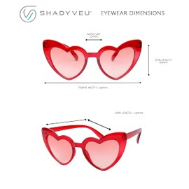 ShadyVEU Trendy Heart Shaped Love Colorful Baby Girl Toddler Ages 2-6 Yrs. Oversize Kids Sunglasses (Clear Blue/Blue Lens)