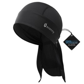 Oscenny American Coolmax Bicycle Hat, Lightweight Perforated Material, Quick Drying, Moisture-Wicking, Sports Headwear, Sun Protection, Cycling, Running, Motorcycle Hat, black/black