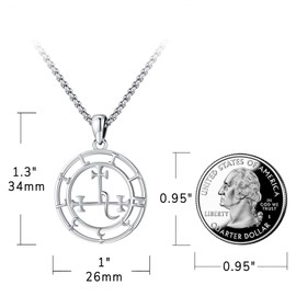 Eusense Lilith Necklace Lilith Sigil Necklace 925 Sterling Silver Jewelry Goddess Lilith Pendant Necklace for Men Women Amulet Protection Necklace