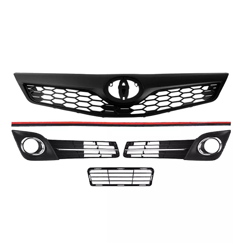 WenQi 4pcs Front Upper & Lower Grille + Fog Light