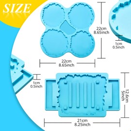 2 Pieces Coaster Resin Molds Set Coaster Stand Silicone Cup Mat Epoxy Resin Casting Cup Stand Holder Mold for DIY Crafts Home Decorations Making Tools
