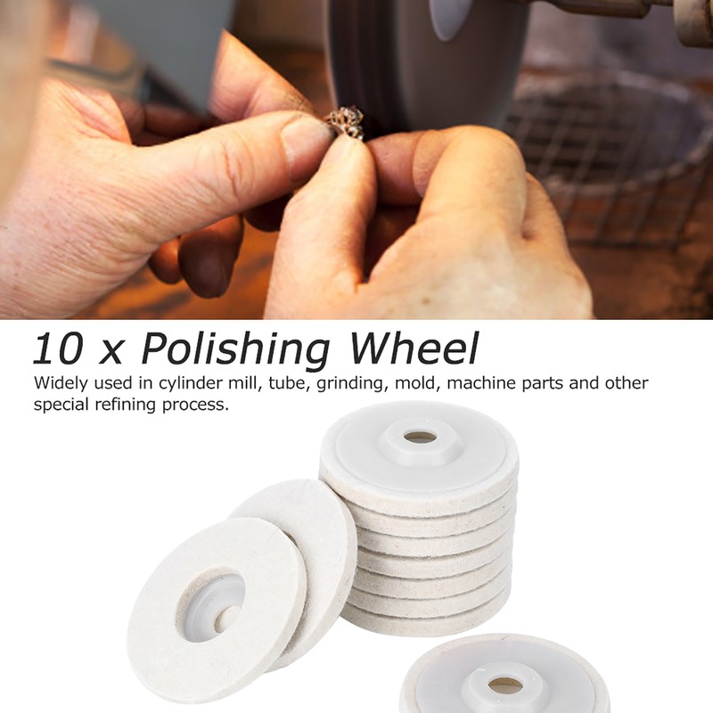 10pcs Angle Grinder Polishing Discs Wool Buffing Grinding Wheel Pads