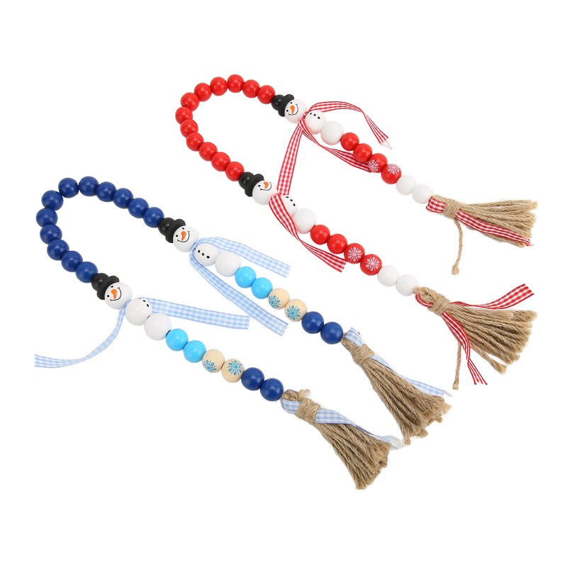 Wooden Bead String DIY Christmas Party Decoration Wall Hanging Long