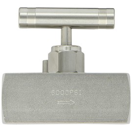 PIC Gauge NV-SS-1/2-GS-180-FXF 316 Stainless Steel Straight Needle Valve with Gas Service Seat, 1/2" Female NPT x 1/2" Female NPT Connection Size, 6000 psi Pressure